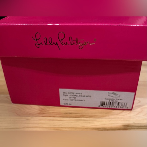 Lilly Pulitzer Lux Hallie Leather Sneaker-True Navy-Size 8-BNIB - Picture 9 of 9